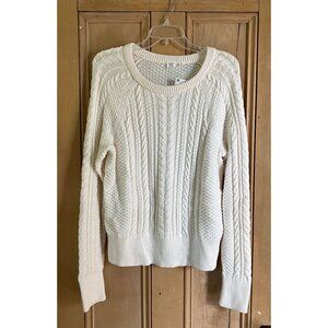 GAP Womens Vintage Y2K Fisherman 100% Cotton Sweater Large White Cream SP NWT